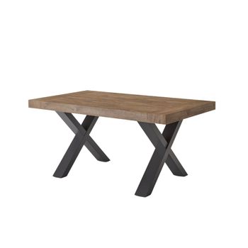Mesa extensible efecto madera marrón cm 160/260x90 76h