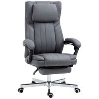vinsetto silla de oficina asiento giratorio respaldo reclinable altura ajustable 65x61x105-113 cm gris   aosom espana