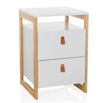 Cajonera / Mesa Auxiliar Tarolo Iii 40x40x60 Cm 2 Cajones Blanco Hjh Living