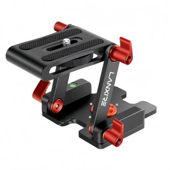 Lanxire Cabezal Trípode Z-Flex Tipo Z, 4 Perillas Ajuste, Placa Rápida Nivel de Burbuja para Trípode DSLR