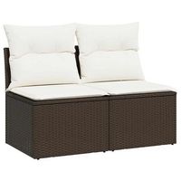 set sofas jardin y cojines 4 piezas ratan sintetico acacia marron