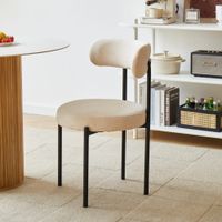 set 2 sillas con patas de acero en pana beige