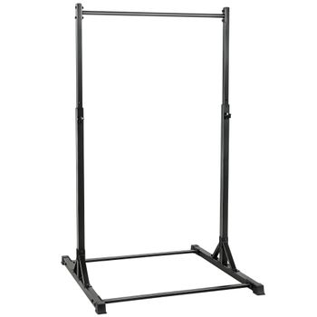 SPORTNOW Barra de Dominadas de Pie con Soporte Power Tower 200 kg Rack de Dominadas con 8 Niveles de Altura Negro   Aosom España