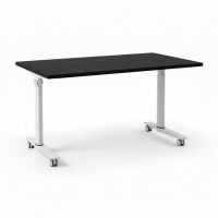 mesa spacio fleximove plegable y volteable 1400x800mm wengue con ruedas