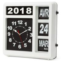 reloj de pared con calendario version francesa 31x31 cm perel