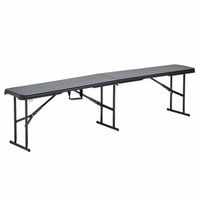 silla plegable negra de 3 plazas de 180 cm rekkem - oviala