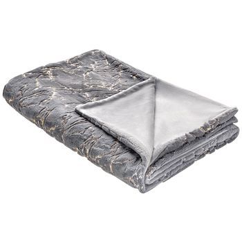 Colcha De Poliéster Gris 150 X 200 Cm Manta Patrón De Mármol Sala De Estar Dormitorio Godavari