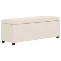 banco con espacio de almacenaje 116 cm poliester color crema vidaxl