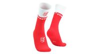 calcetines de compresion compressport mid v2 0 rojo blanco