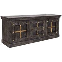 mueble bajo de madera gris 165x46x65 cm