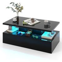 mesa de cafe led mesa moderna de cafe costway 110 x 60 x 40 cm