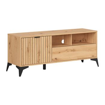 Mueble tv 1 puerta 1 cajón 135 cm tableros de aglomerado laminados