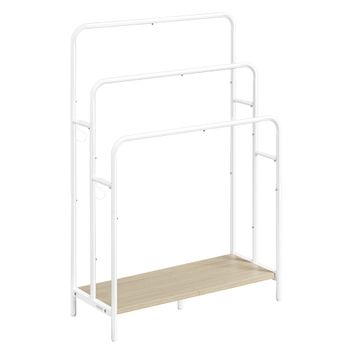 Toallero de 3 Barras, Blanco Nube + Beige Natural / 70L cm