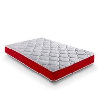 colchon viscoelastico modelo rubi 135 x 180 x 21cm - todas las medidas blanco y rojo