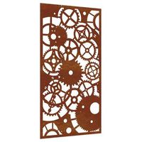 adorno de pared de jardin acero corten rueda dentada 105x55 cm vidaxl