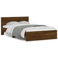 estructura de cama con cabecero marron roble 120x190 cm vidaxl