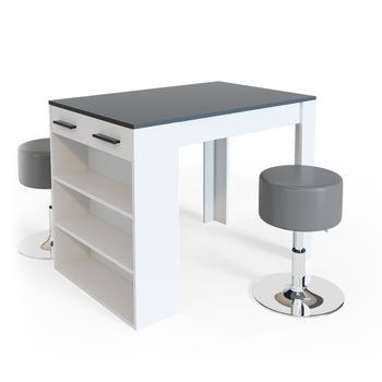Conjunto De Mesa De Comedor  Repose 67 X 100 Cm Con 2 Taburetes Vicco