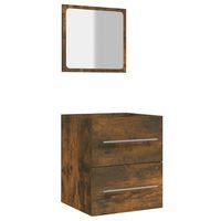 armario de bano  mueble bano con espejo color roble ahumado 41x385x48 cm