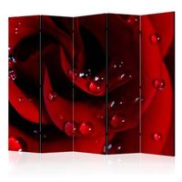 biombo - red rose with water drops ii 225x172 cm