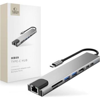 Hub USB Tech-Protect HB09 8 en 1 HDMI 4K 100W