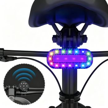 LAOTIE X6 RGB Luz trasera de bicicleta con control remoto inalámbrico, impermeable IPX5 Indicadores de luces de giro par