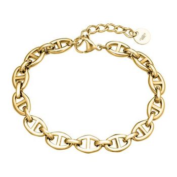 Pulsera con eslabones de cadena de ancla de acero inoxidable, dorada