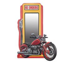 espejo de pared estilo industrial diseno moto retro