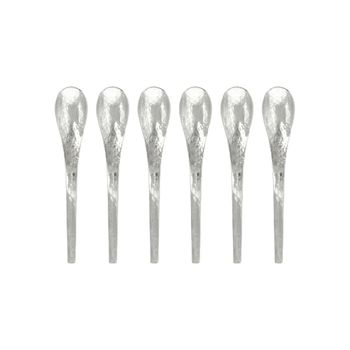 Cucharas martilladas plateadas - lote de 6