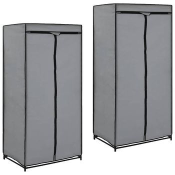 Armarios 2 Unidades Gris 75x50x160 Cm Vidaxl