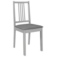 pack 4 uds sillas de comedor  silla de cocina  mueble de comedor con cojines de madera maciza gris