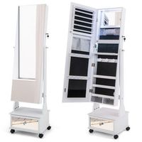 armario para joyeria con 3 espejos cajon ruedas y luces espejo para joyeria blanco 159 cm