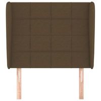 cabecero cama mueble de dormitorio con orejas de tela claro 103 x 23 x 118128 cm marron m020003196