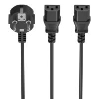 cable alimentacion cpu aisens a132-0864 cee7 macho a 2x c13 hembra 18m negro cobre 1500w