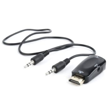 Gembird A-HDMI-VGA-02 Adaptador HDMI a VGA + Cable 3.5mm de Audio Negro