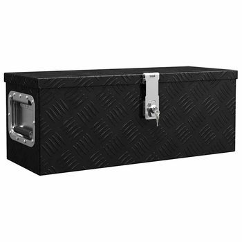 Caja De Almacenaje De Aluminio Negro 60x23,5x23 Cm Vidaxl