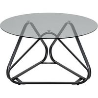 mesa de centro costway redonda con base triangular 46 x 80 x 80 cm - metal - negro