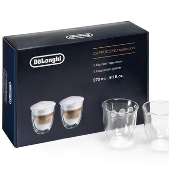 De'Longhi La colección cappuccino, 270 ml, juego de 6 vasos de doble pared DLSC301