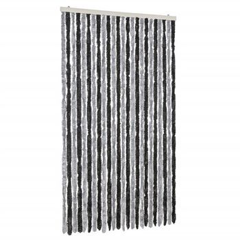 Cortina Antimoscas Chenilla Gris Y Negro 100x230 Cm Vidaxl