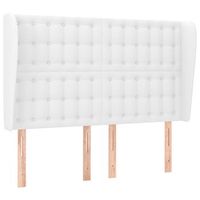 cabecero cama  panel de cabecera con orejas de cuero sintetico blanco 147x23x118128 cm