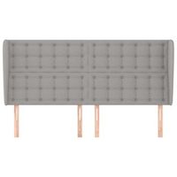 cabecero cama mueble de dormitorio con orejas de tela claro 163 x 23 x 118128 cm gris m020003244