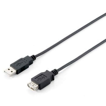 Equip Cable USB 2.0 AM/AH Alargador Macho/Hembra 3m Negro