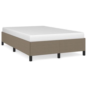 Cama Matrimonial | Cama Para Adultos | Estructura De Cama Tela Gris Taupe 120x190 Cm