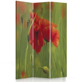 Biombo Poppy Watercolour - Separador De Ambientes  Cm. 110x150 (3 Paneles)