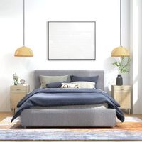 juego de 2 mesitas de noche melamina homcom 40x40x685 cm roble
