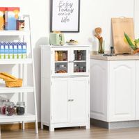 columna de bano de mdf vidrio templado kleankin 60x30x1085 cm-blanco
