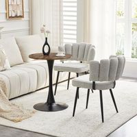 conjunto de mesa y sillas - comedor - mdf metal y lino - gris claro y negro 60x60x72cm