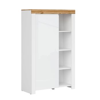 Librero 1 puerta tableros aglomerados laminados blanco y madera