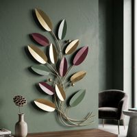 panel decorativo hojas 3d cm 59x38x984
