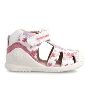 de BIOMECANICS BIOMECANICS 222107 SANDALIAS BLANCO Y FLORES