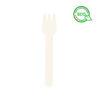 Tenedor De Fibra Compostable Blanco (16cm). 1000 Unidades